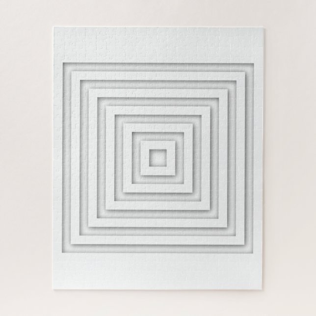 White Square Geometric Jigsaw Puzzle (Vertical)
