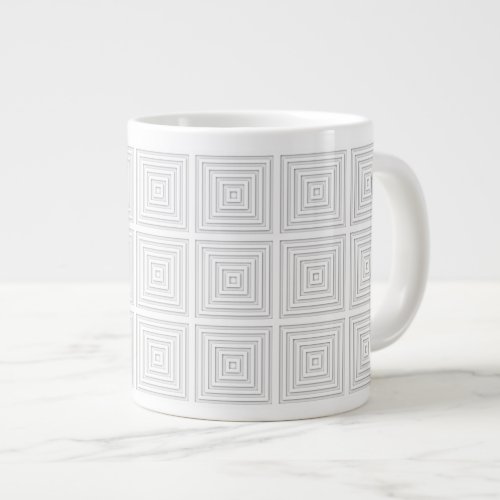 White Square Geometric Large Coffee Mug