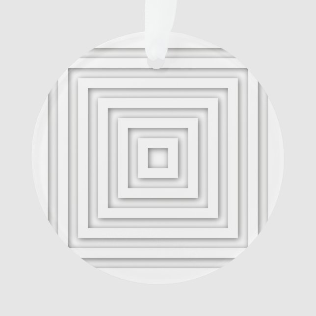 White Square Geometric Ornament (Front)