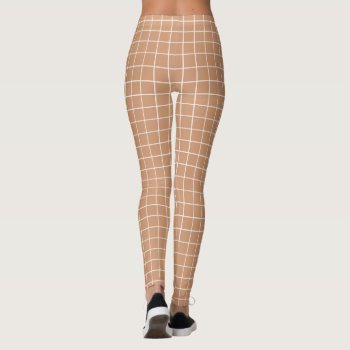 White Square Lining Custom Background Color L Leggings by plurals at Zazzle