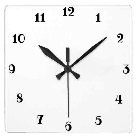 White Square Wall Clock