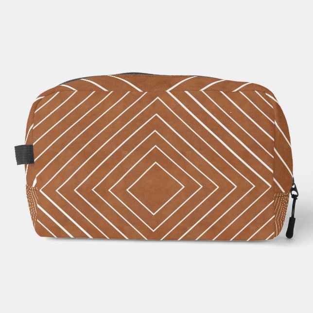 White Squares Tribal Dopp Kit (Front)