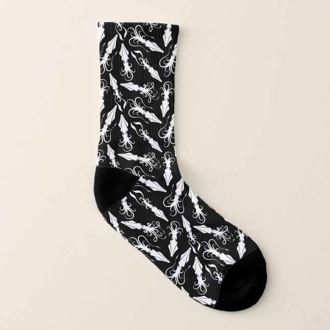 White Squid Pattern Socks (Left Inside)