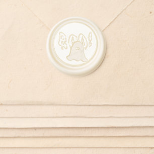 White Squiggly Boo Ghost Stamp  Wax Seal Sticker