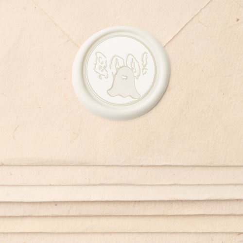White Squiggly Boo Ghost Stamp  Wax Seal Sticker