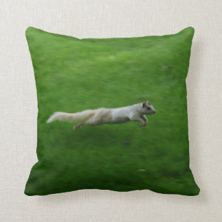 White Squirrel Run Throw Pillow