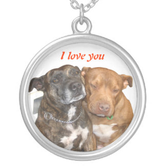 White Staffy I Love You Silver Plated Necklace