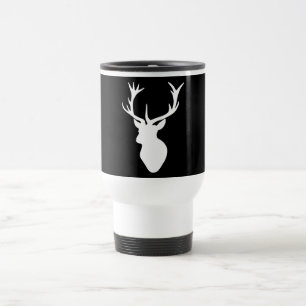 White Stag Head Travel Mug