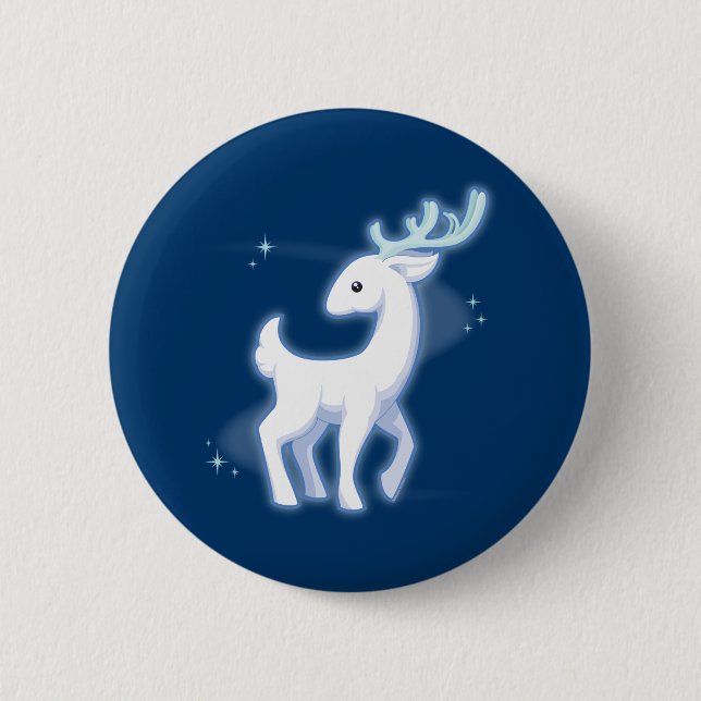 White Stag Pinback Button (Front)