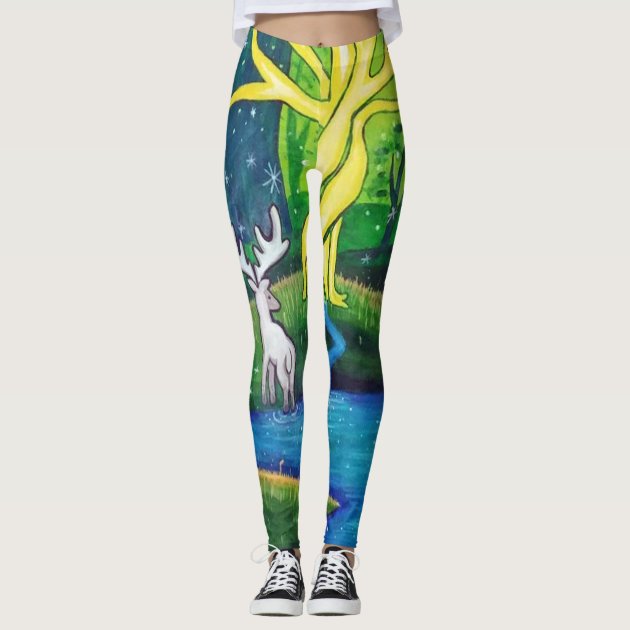 White 2024 stag leggings