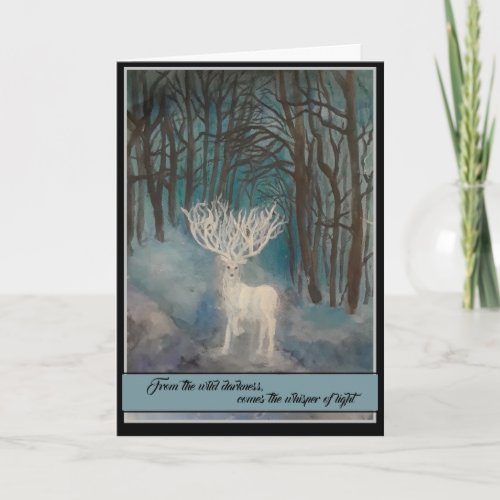 White Stag Winter Solstice Card