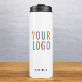 White Stainless Steel Tumbler Business Logo 12 oz