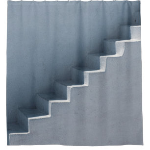 White stairs shower curtain