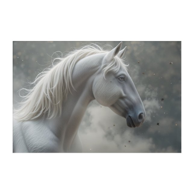 White Stallion Acrylic Print (Front)