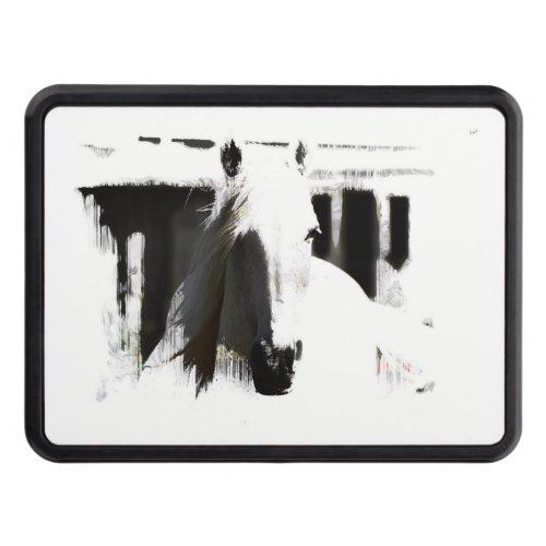 White Stallion Artwork Hitch Cover