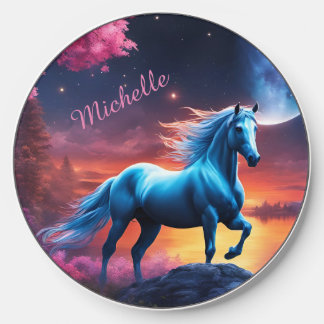 White Stallion Fantasy Pink Garden Wireless Charger