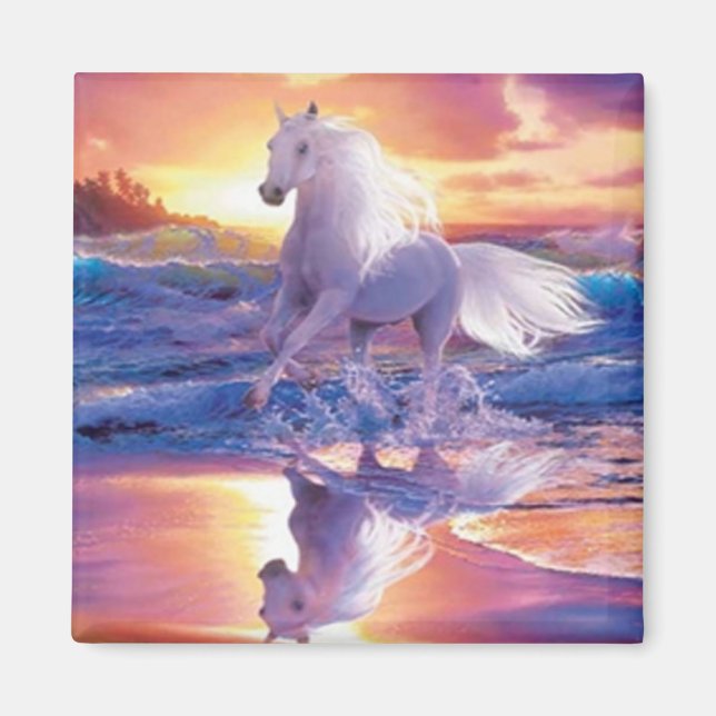 White Stallion Magnet (Front)