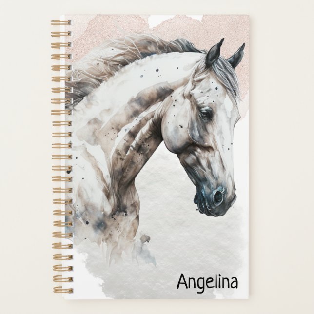 White Stallion | Watercolor Design | Planner (Front)