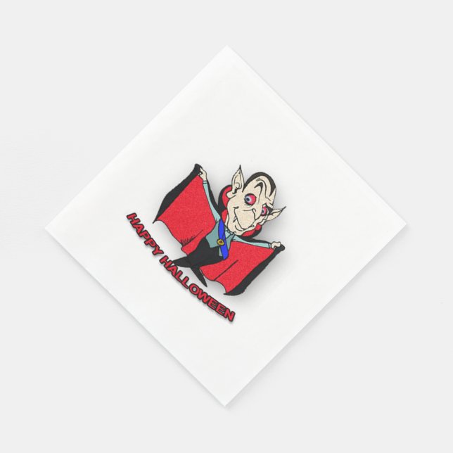 White Standard Luncheon Napkin/Vampire Napkins (Corner)