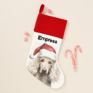 White Standard Poodle Christmas Stocking