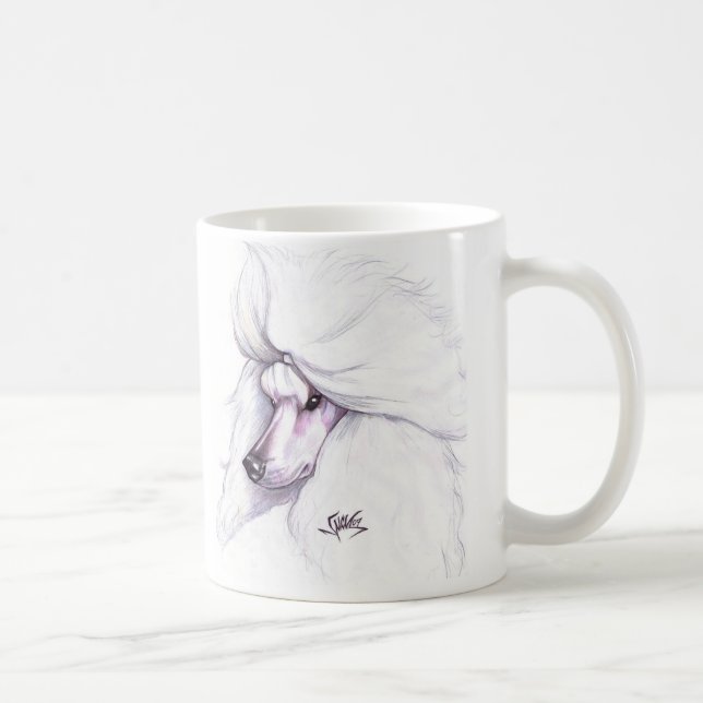 White Standard Poodle Coffee Mug (Right)