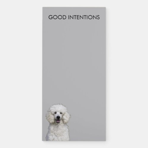 White Standard Poodle Dog Magnetic Notepad