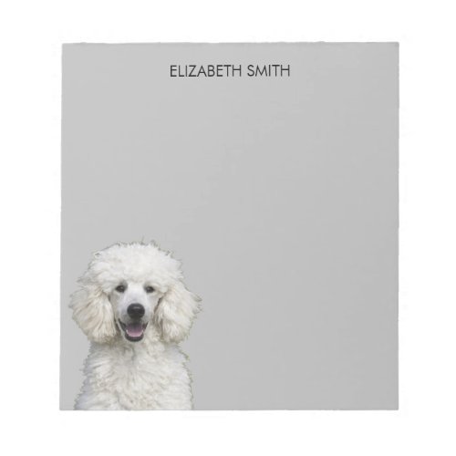 White Standard Poodle Dog Notepad