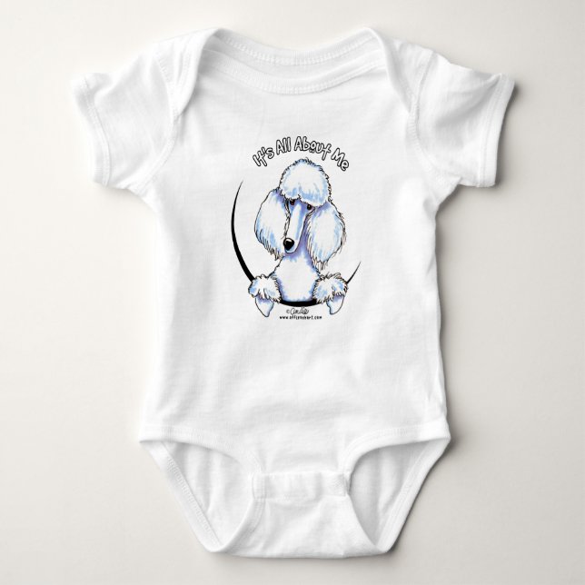 White Standard Poodle IAAM Baby Bodysuit (Front)