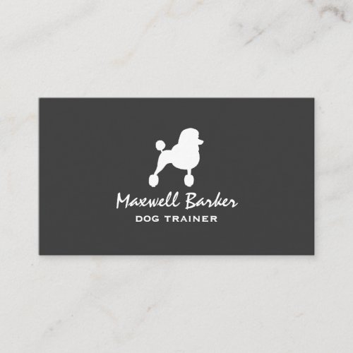 White Standard Poodle Silhouette Business Card