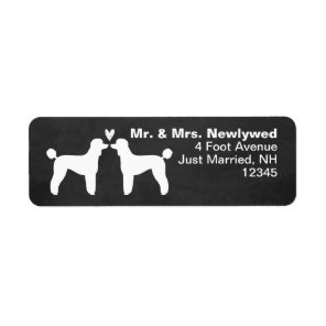 White Standard Poodle Silhouettes with Heart Label