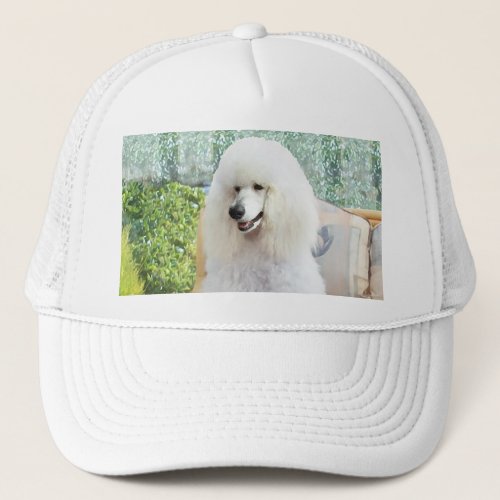 White Standard Poodle Trucker Hat