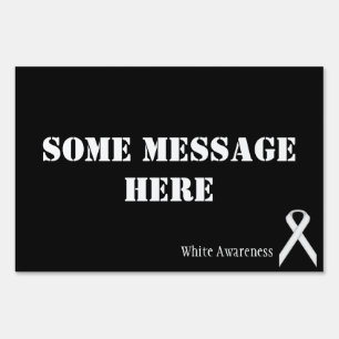 White Standard Ribbon by Kenneth Yoncich Sign
