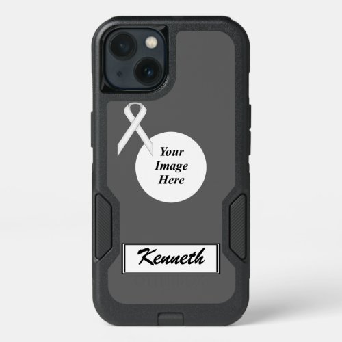 White Standard Ribbon Template by Kenneth Yoncich iPhone 13 Case