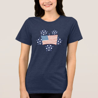 White Star Fire Works and Pointillism Flag Tee