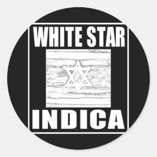 WHITE STAR INDICA CLASSIC ROUND STICKER