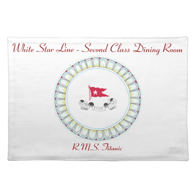 White Star Line - 2nd Class Dining Room Placemat (Front)
