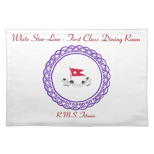 White Star Line _ First Class Dining Room Placemat