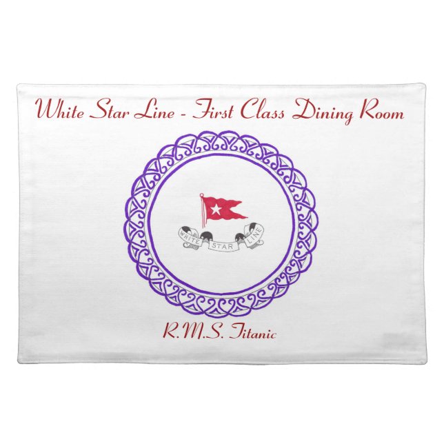 White Star Line - First Class Dining Room Placemat (Front)
