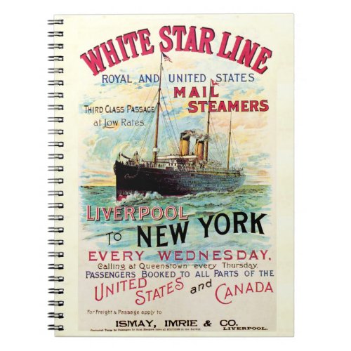 WHITE STAR LINE OCEAN MAIL STEAMER NOTEBOOK