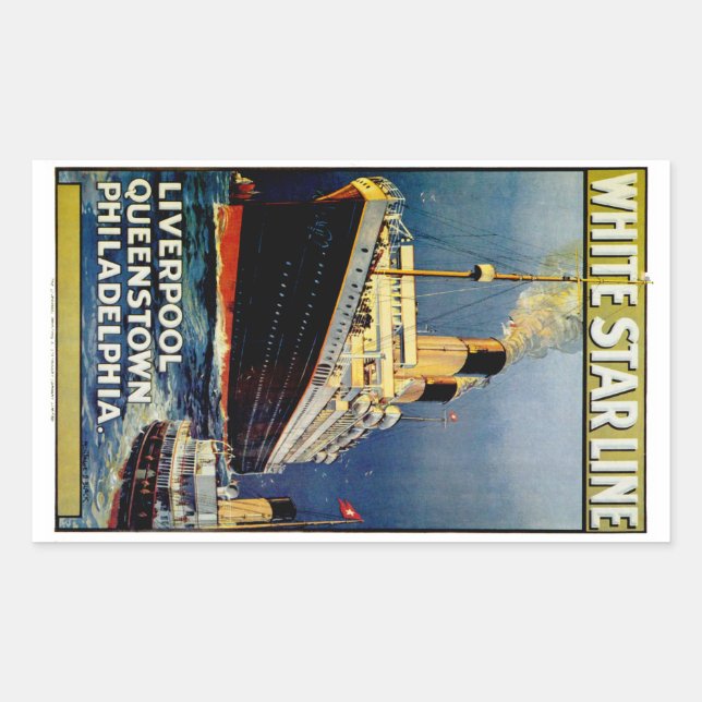 White Star Line Rectangular Sticker (Front)