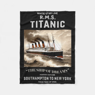 White Star Line Rms Titanic Ship Boys Kids Men Fleece Blanket