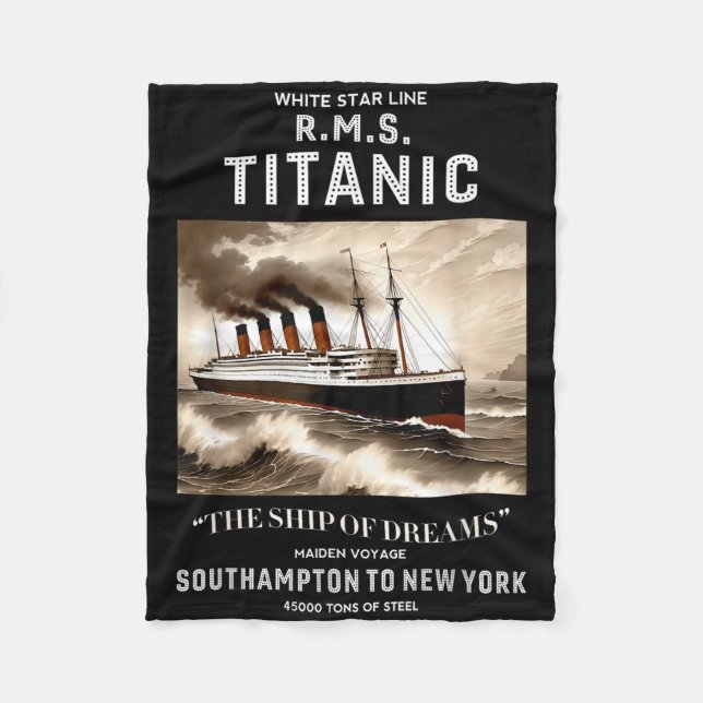 White Star Line Rms Titanic Ship Boys Kids Men  Fleece Blanket (Front)