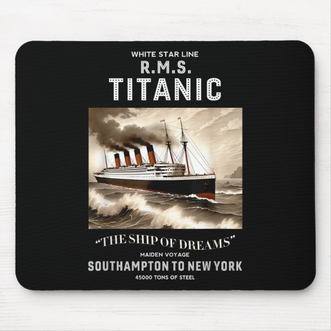White Star Line Rms Titanic Ship Boys Kids Men  Mouse Pad (Front)