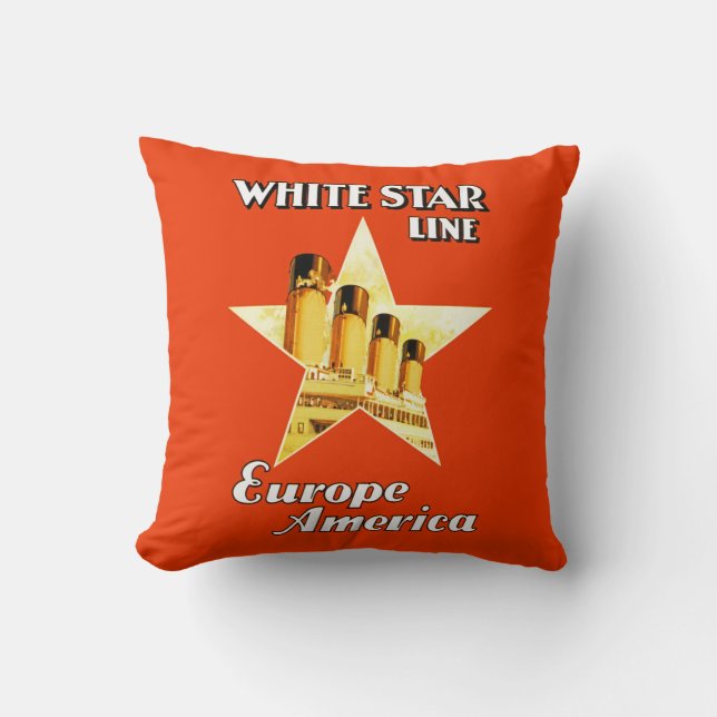 White Star Line Throw Pillow (Front)