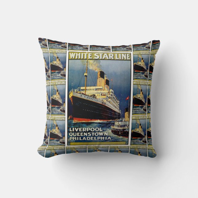 White Star Line Throw Pillow (Front)