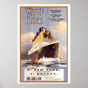 White Star Line Titanic Largest Steamers in the Poster