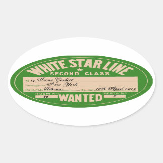 White Star Line (To customize) Oval Sticker