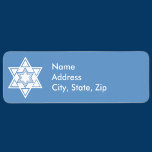 White Star of David Label<br><div class="desc">Click "customize to personalize background color and fonts.</div>