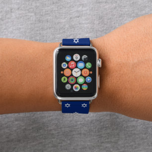 White Star of David Navy Blue Apple Watch Band