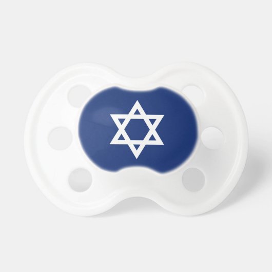 White Star of DAvid Navy Blue Pacifier (Front)